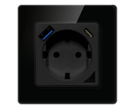 Gniazdko inteligentne Avatto Inteligentne gniazdo ścienne WiFi USB i USB-C TUYA (czarne)